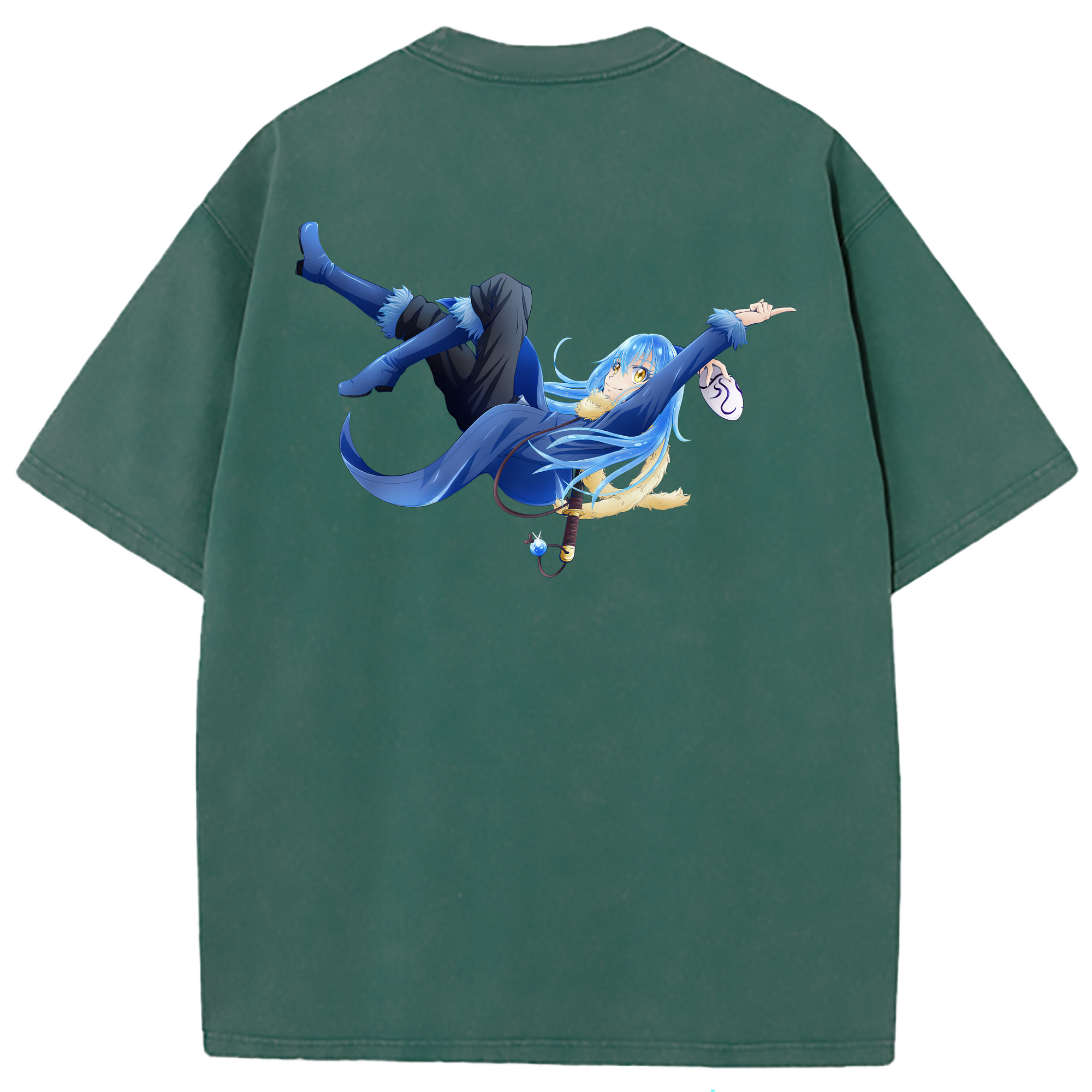 （画像用） 転スラ Regarding Reincarnated to Slime 綿100% ヴィンテージ風 半袖Tシャツ（背面プリント）